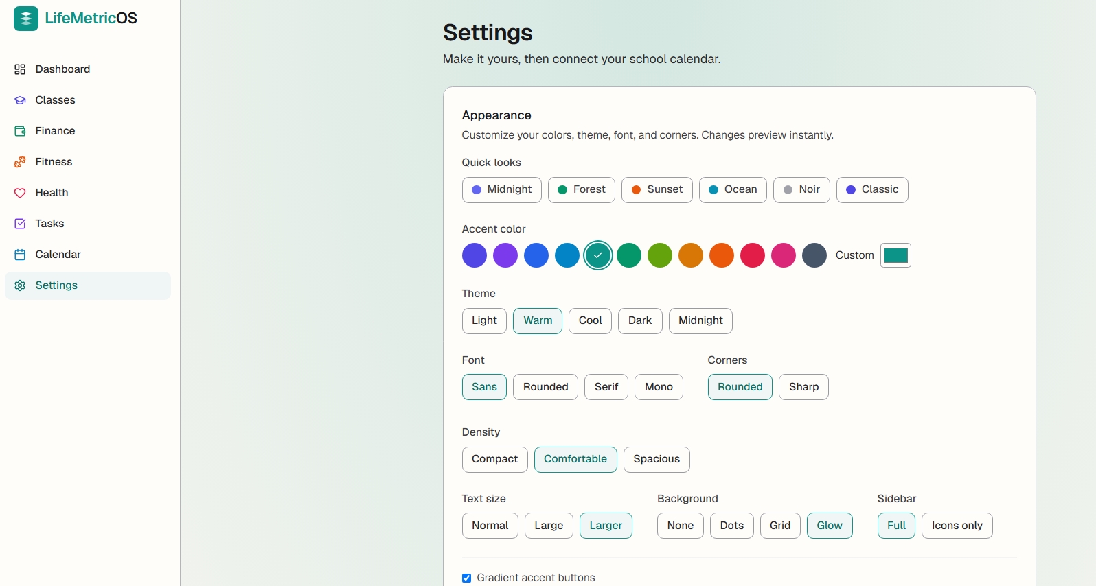LifeMetricOS screenshot
